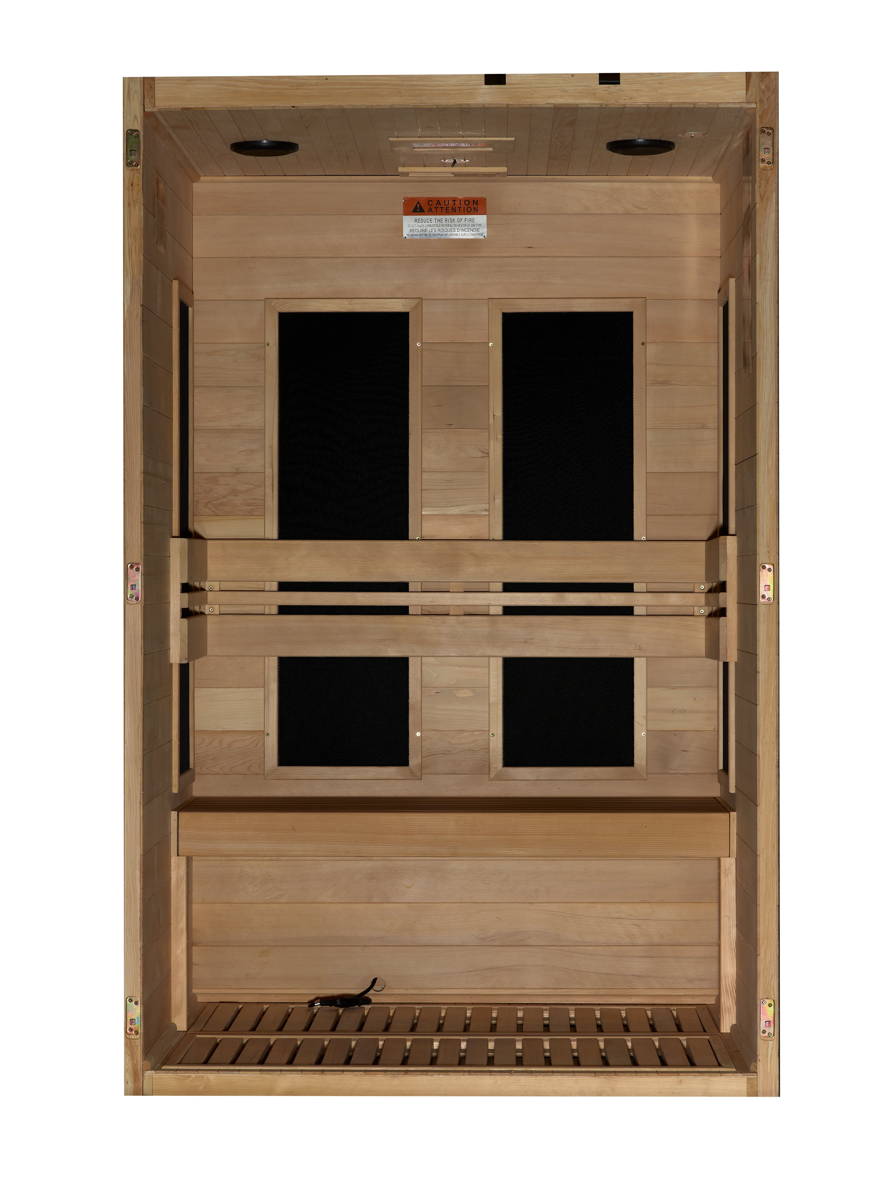 Maxxus S-Line Yoga 2–Person Low-EMF (5–10 mG) FAR Infrared Sauna (Canadian Hemlock) — with Chromotherapy & Bluetooth Audio