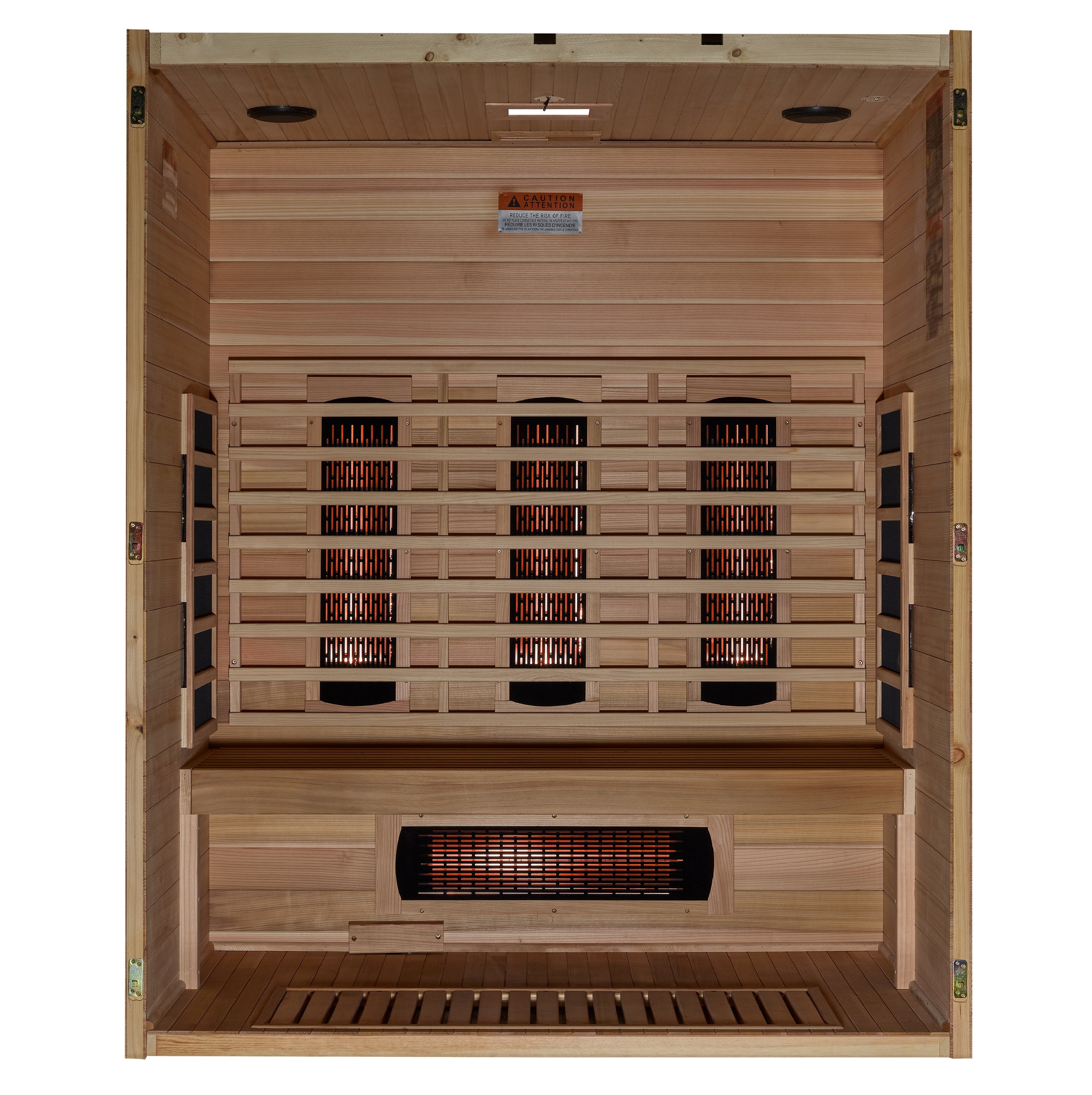 Maxxus S-Line Yoga 3–Person Full-Spectrum Near-Zero EMF FAR Infrared Sauna (Pacific Cedar) — with Chromotherapy & Bluetooth Audio