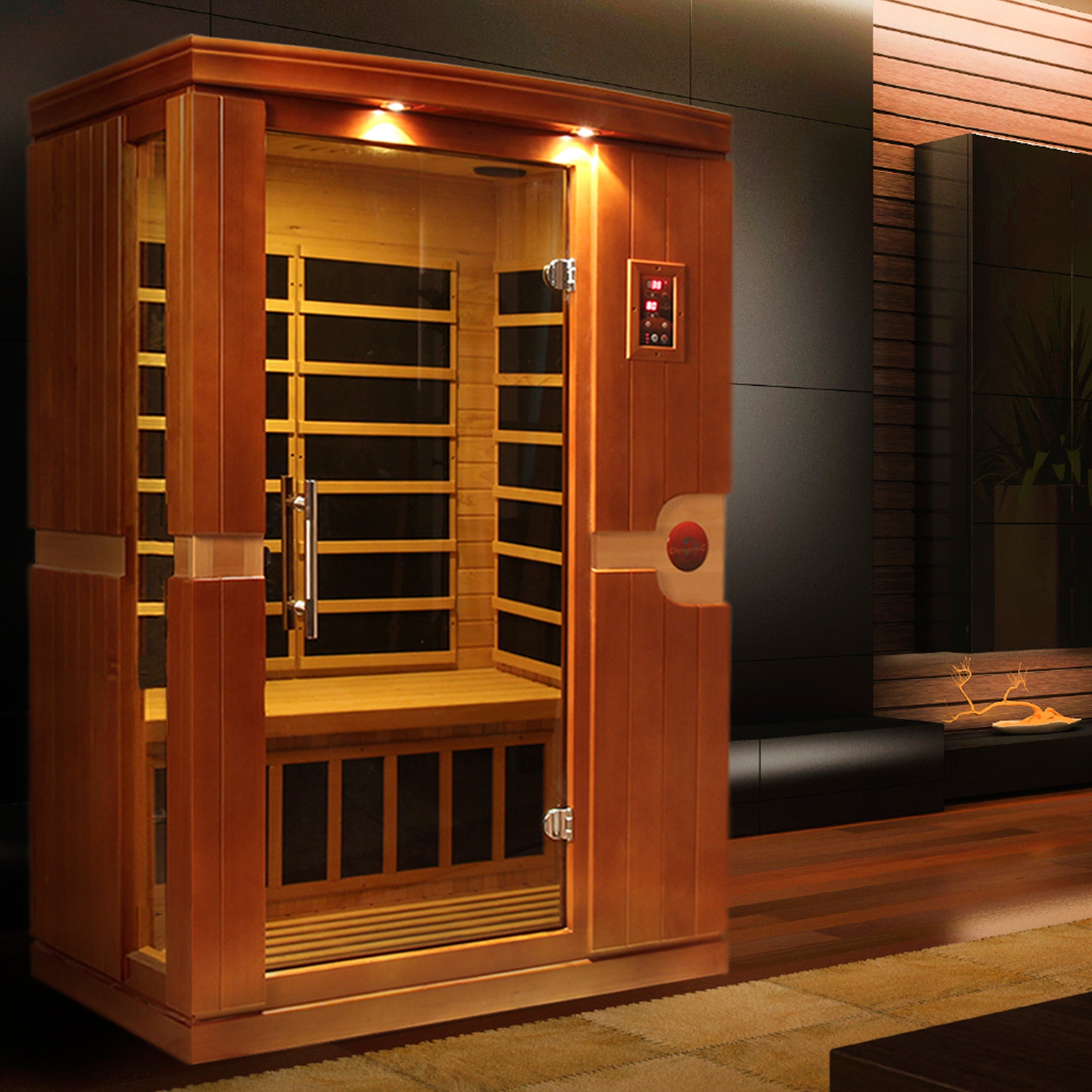 Dynamic Venice Elite 2–Person Ultra Low-EMF Infrared Sauna (Canadian Hemlock) — with Chromotherapy, Bronze Glass & Bluetooth Audio